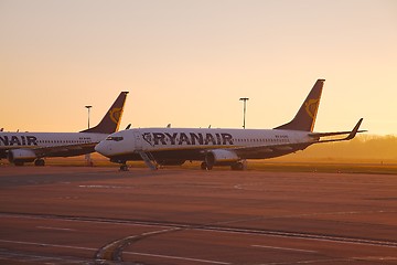 Image showing Planes in sunrise