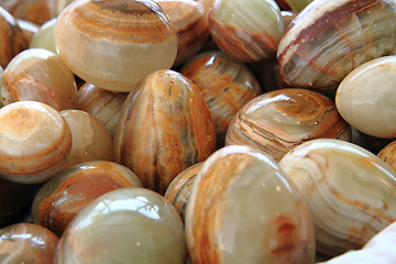 Image showing selenite (mineral)  eggs background 