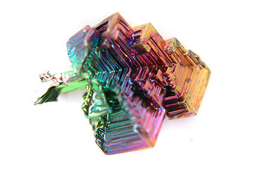 Image showing bismuth (Bismuthum - Bi) color metal crystal