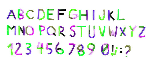 Image showing color plasticine alphabet isolated on the white 