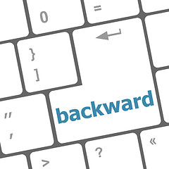 Image showing backward word on computer keyboard key button