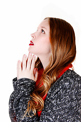 Image showing Praying young woman.