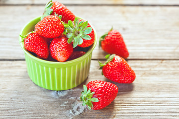 Image showing bowl filled with fresh strawberries