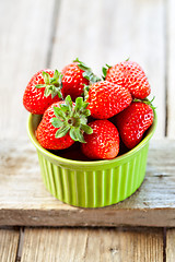 Image showing bowl filled with fresh strawberries