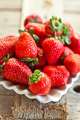 Image showing plate with fresh strawberries