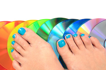 Image showing woman feets and colors 