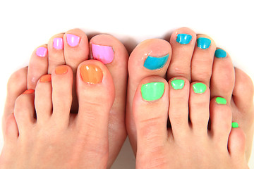 Image showing woman feets and colors 