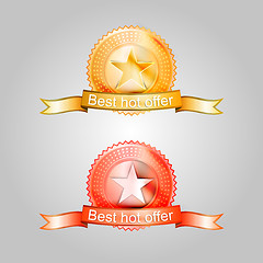 Image showing Illustration of badges for the best offer