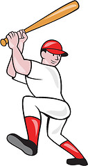 Image showing Baseball Player Batting Isolated Full Cartoon