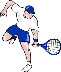 Image showing Tennis Player Racquet Cartoon