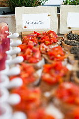 Image showing Bruschetta appetizers and label