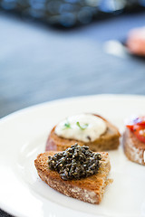 Image showing Bruschetta appetizers on plate