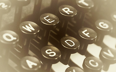 Image showing Close up photo of antique typewriter keys