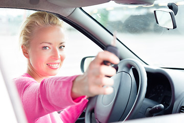 Image showing Woman driver showing car keys.