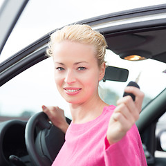 Image showing Woman driver showing car keys.