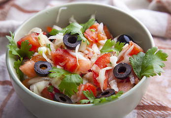 Image showing Closeup of salad