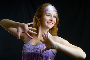 Image showing Attractive woman dancing