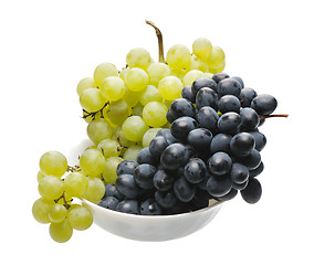 Image showing Black and green grapes 