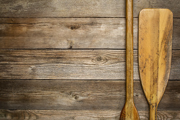 Image showing wooden canoe paddle abstract