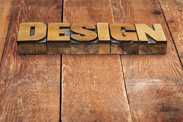 Image showing design word in wood type