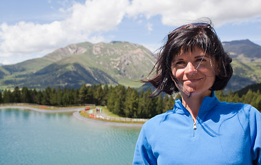 Image showing Portrait in mountain landscape