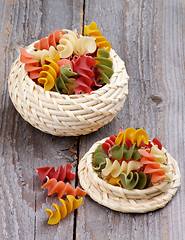 Image showing Colorful Rotini Pasta