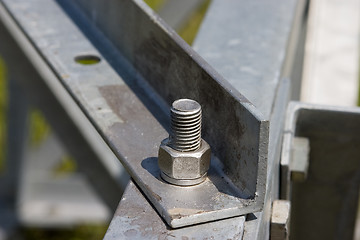 Image showing Metal construction with screws