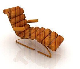 Image showing Comfortable wooden Sun Bed