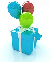 Image showing Gift box with balloon for summer 