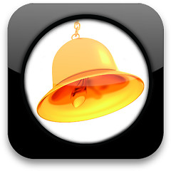 Image showing Glossy icon with Gold bell 