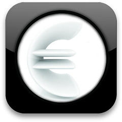 Image showing Glossy icon with euro sign 
