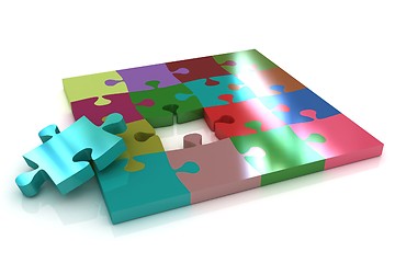 Image showing Many-colored puzzle pattern