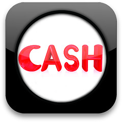 Image showing Glossy icon with text ' cash' 