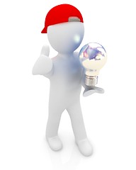 Image showing 3d man with light bulb