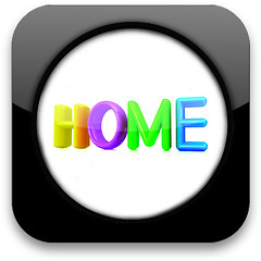 Image showing Glossy icon with colorful text 