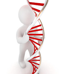 Image showing 3d men with DNA structure model