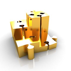 Image showing Concept of growth of gold puzzles 