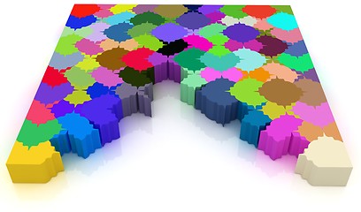 Image showing Many-colored puzzle pattern