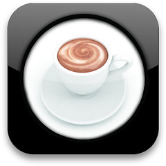 Image showing Glossy icon with cup of coffee 