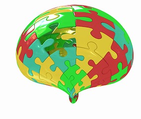 Image showing Abstract shape collected from colorful puzzle 