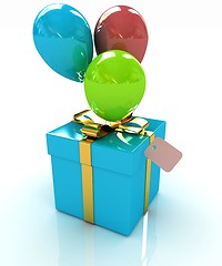 Image showing Gift box with balloon for summer 