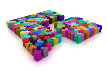 Image showing Many-colored puzzle pattern