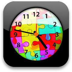 Image showing Colorful mosaic clock icon 