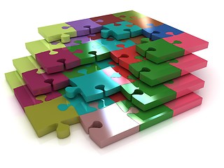 Image showing Many-colored puzzle pattern