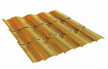 Image showing Gold 3d roof tiles