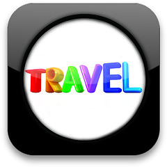 Image showing Glossy icon with colorful text 