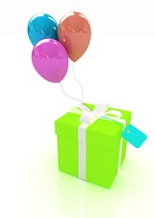 Image showing Gift box with balloon for summer 