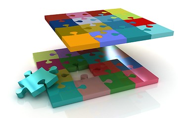 Image showing Many-colored puzzle pattern