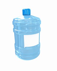 Image showing Bottle with clean blue water 