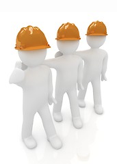 Image showing 3d mans in a hard hat with thumb up 